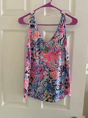 Lilly Pulitzer Multicolor V-Neck Printed Tank